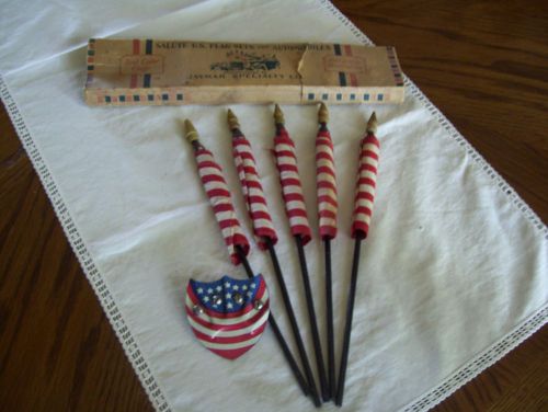 Vintage us flag set for model a - vintage hot rod - 42 stars - w/box - rare!!