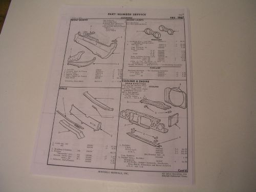 1967 cutlass f-85  crash  part # sheets