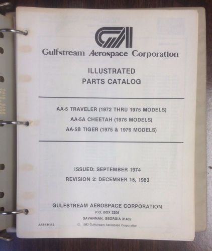 Gulfstream  aa-5,traveler  aa-5a,cheetah  aa-5b.tiger  parts manual