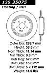 Centric parts 125.35075 rear performance rotor