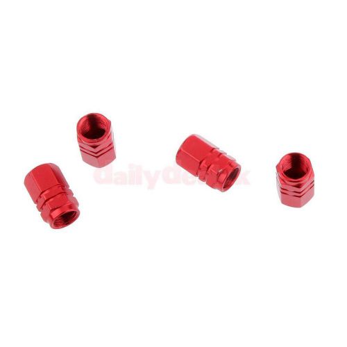 Red-4pcs valve stem caps car truck bike screw dust cover wheel accessories