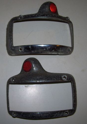 1951 1952 desoto station wagon tail light bezels 1345755  1345754 chrome  - ds67