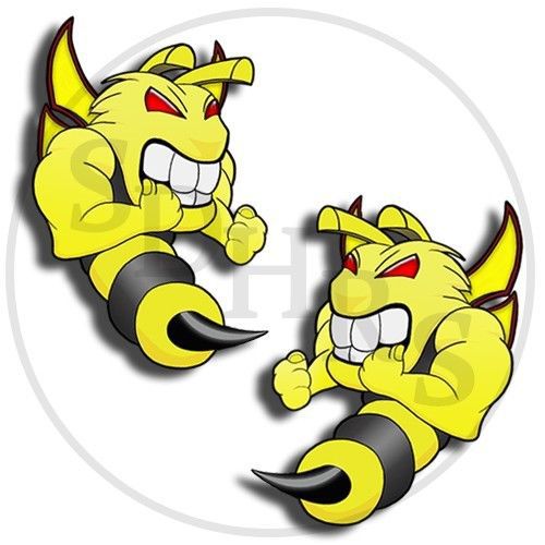 Ski-doo sea-doo killer bee -2 decal stickers -10&#034; tall snowmobiles sleds boats