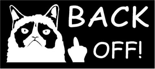 Grumpy cat &#034;back off&#034; tailgater decal- choice of colors