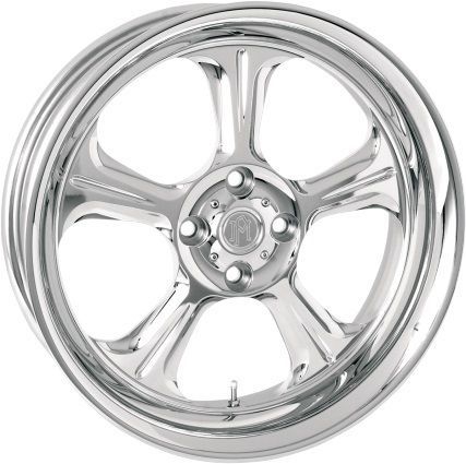 Performance machine wrath chome front wheel/rim 18x3.5 w/o abs (1242-7806r-wra)