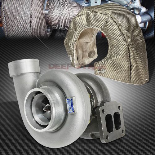 Gt45 turbocharger/turbo 800hp universal t4/t66 v-band 1.05 ar+titanium blanket