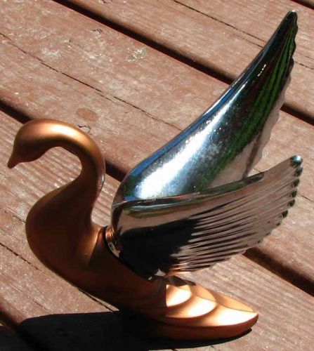 Rare packard style chrome swan hood ornament packard? very nice l@@k #523