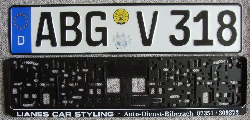 Genuine german license plate from germany with new frame bmw