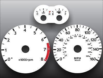 2003-2006 hyundai tiburon tuscani instrument cluster white face gauges 03-06