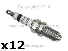 Bmw 6cyl bosch platinum+4 quad fire spark plug (set 12) + 1 year warranty