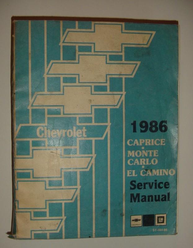 1986 chevy monte carlo el camino service manual