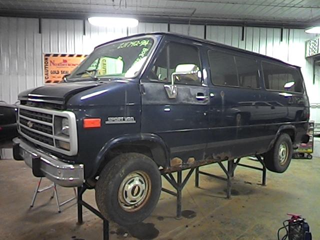 1994 chevy 20 van rear seat belt & retractor only 2nd row left blue