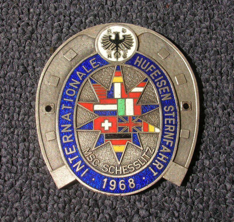 Internationa star race badge adac 1968 lucky horse shoe porsche mercedes vw oval