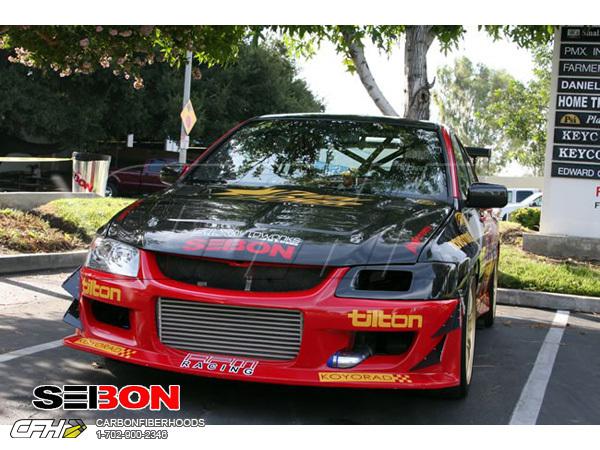 Seibon carbon fiber ts-style carbon fiber hood kit auto body mitsubishi evo 03-0