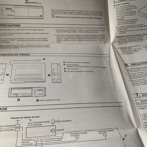 Cv707 nissan 6 disc compact disc changer owner’s manual print 1997 - 5 booklets