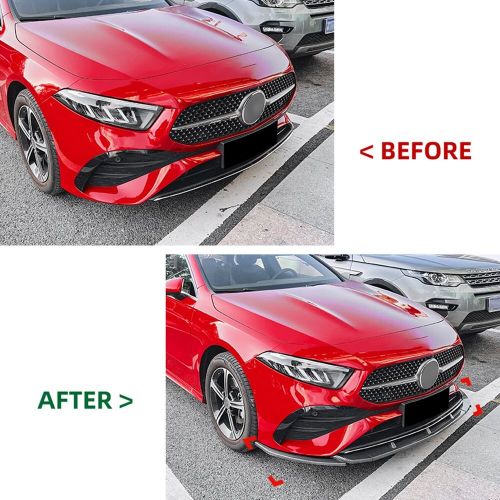 Front bumper lower spoiler lip kit for benz a class w177 a180 a200 a35 amg 2023+