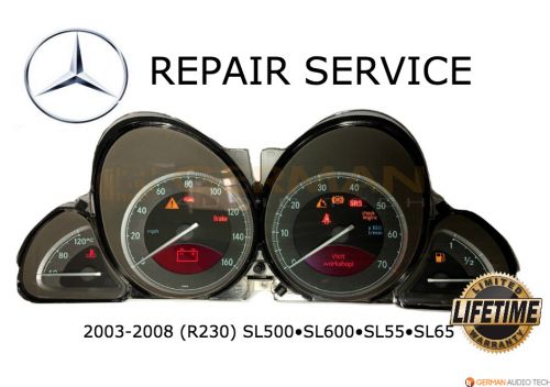 Repair service for mercedes benz r230 sl500 instrument cluster display glass