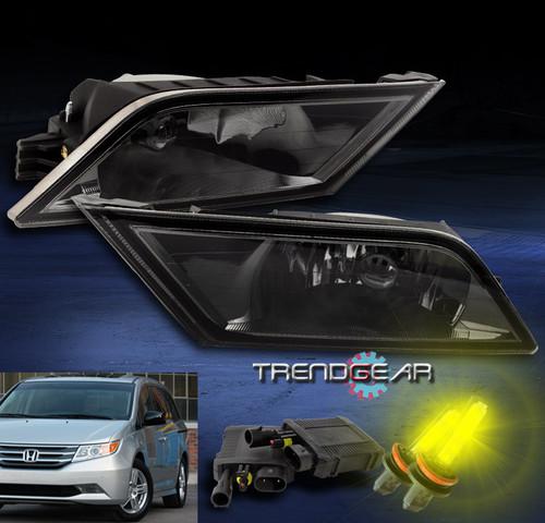 11 12 13 honda odyssey ex ex-l lx bumper driving smoke fog lights+3000k hid kit