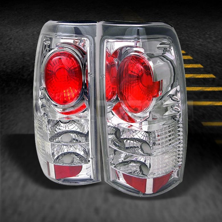 99-02 silverado sierra chrome altezza tail lights rear brake lamps left+right