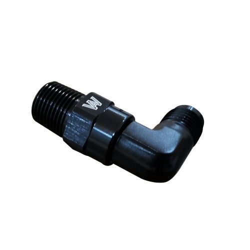 1pcs black 90 degree 6an male hose end to 3/8npt adapter fitting aluminum black