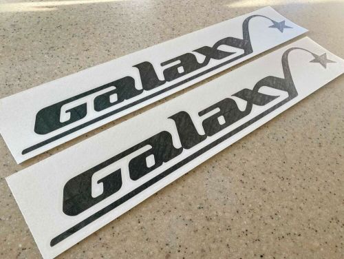 Galaxy vintage boat decals die-cut black 36&#034; 2-pak free ship + free fish decal!