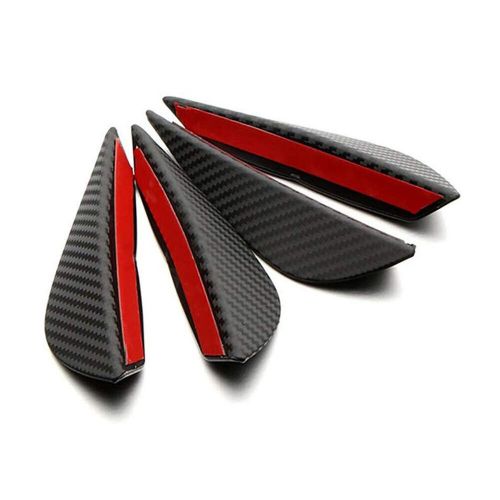 Universal carbon fiber pattern front bumper lip fins canards splitters body