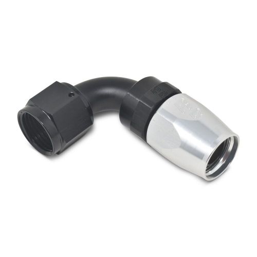 Russell 610193 -12 an 90 degree hose end. reusable. black. aluminum