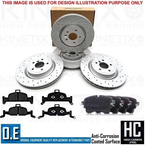 For audi a5 45 tfsi cross drilled front rear brake discs pads 338mm 330mm