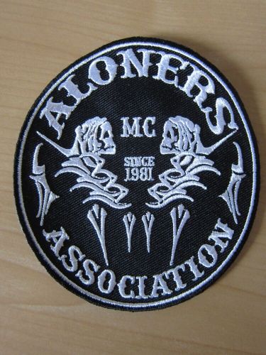 Mc patch aloners mc association rocker kutte motorcycle club patches cut vest