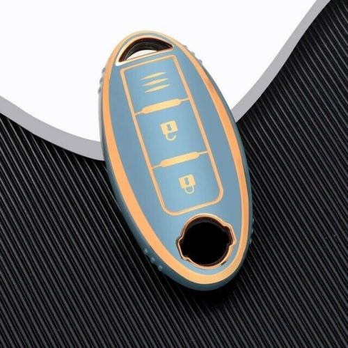 Grey/gold tpu car remote key case cover shell fob for nissan qashqai juke j10 j1