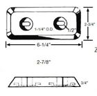 Zhc-3 camp hull plate zinc anode 6.25&#034;x2.75&#034;