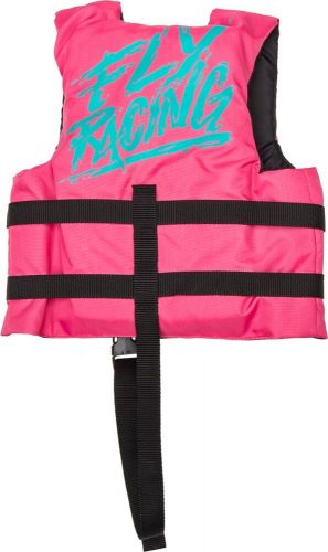 Fly racing child nylon flotation life vest neon pink/teal