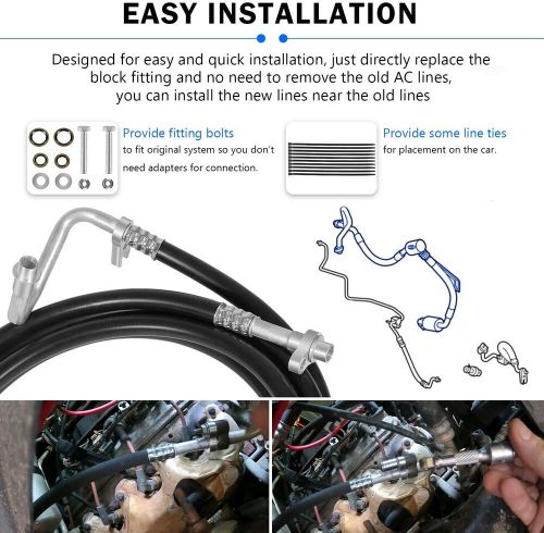 Su33468 rear ac line set for 2007-2014 chevy suburban rear aux ac hose kit