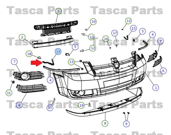 New oem mopar right side front bumper retainer 2008-2010 dodge grand caravan