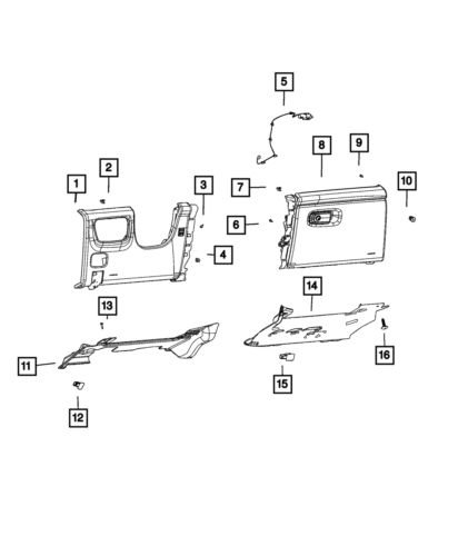 Genuine mopar glove box lock assembly cylinder 68519241aa