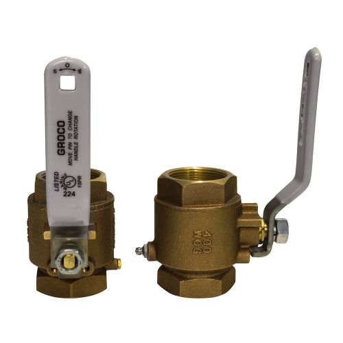 Groco 3/8&#034; npt bronze in-line ball valve - marine grade - full flow