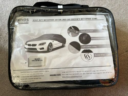 Rhinos autostyling heavy duty fully waterproof full car cover cotton lined new