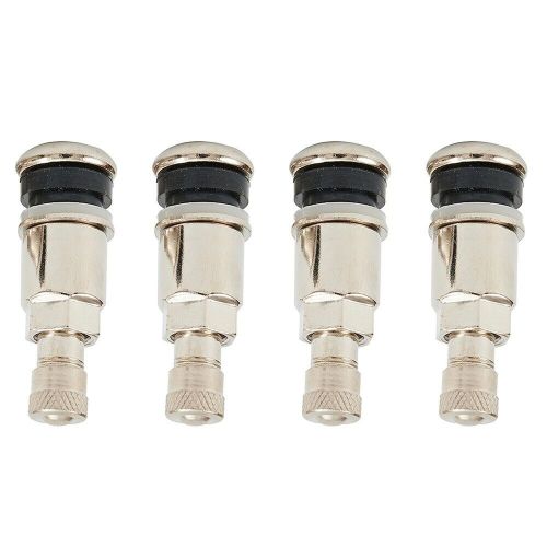 4 x tire valve bolts in stem foralloy wheels chrome silver metal van