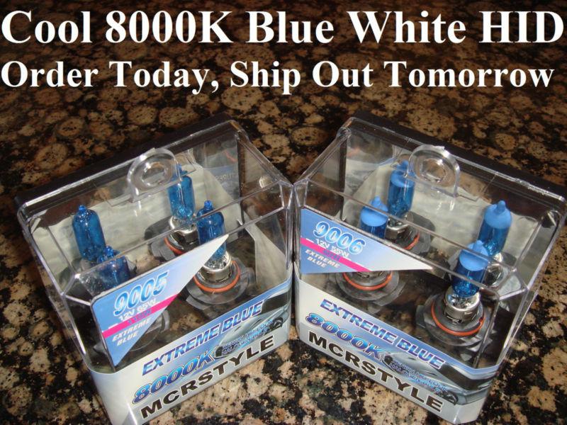 New 8000k blue 9005 9006 xenon hid headlight high low beam halogen bulbs