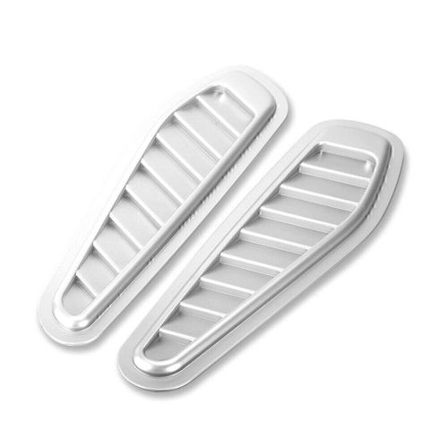 Silver universal car decorative air flow intake hood scoop vent bonnet cover