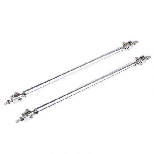 18.5cm - silver adjustable front bumper lip splitter rod strut tie bar support `