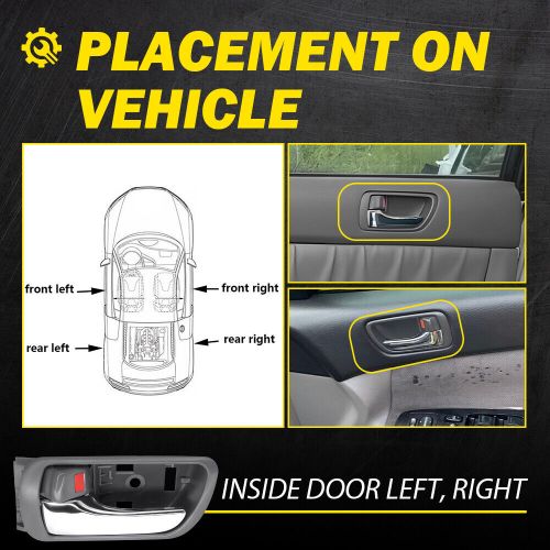 4pcs door handle inside gray chrome left &amp; right set for 2002-2006 toyota camry