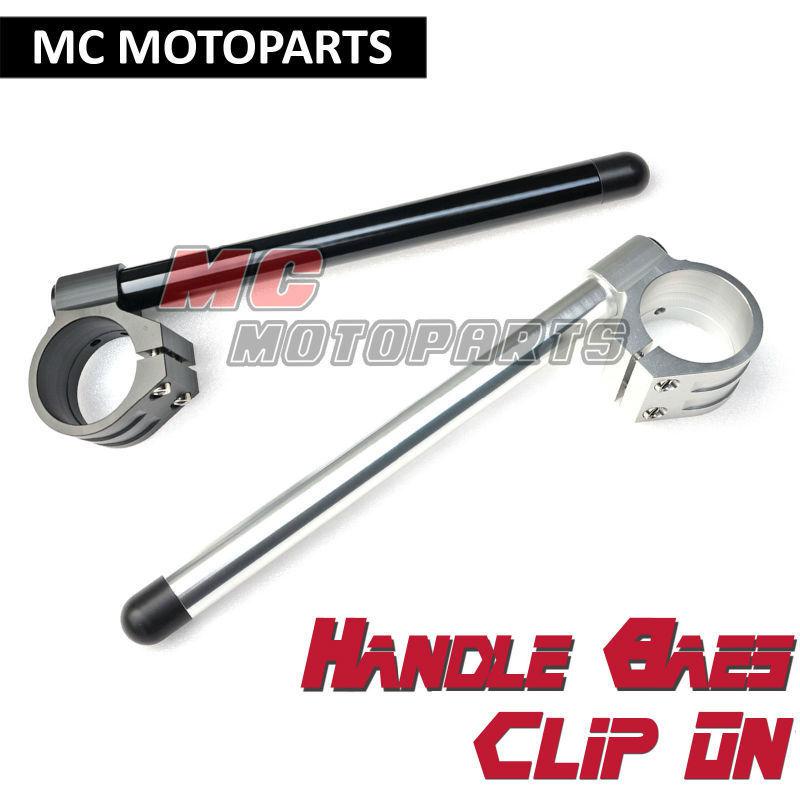 Black billet racing clip on handle bar kawasaki zx-6r zx-10r 2004-2007 2008