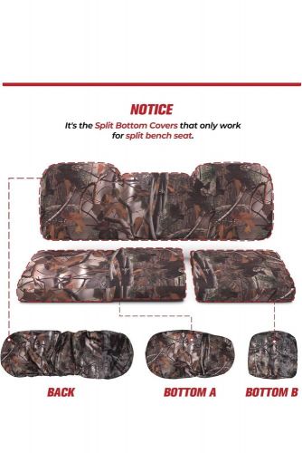 Kemimoto utv seat covers set camo compatible with polaris ranger hunting