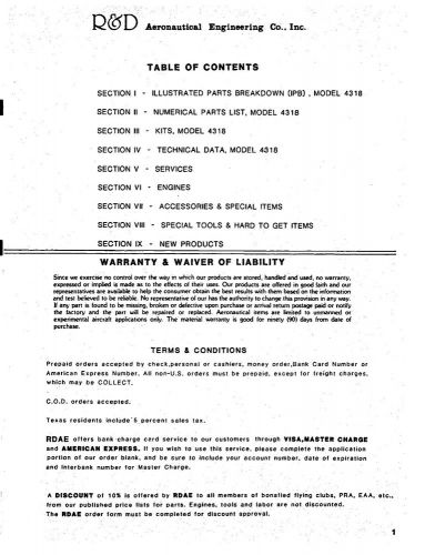 Mcculloch 0100 drone bensen gyro 4318 engine overhaul parts catalog 54 pages