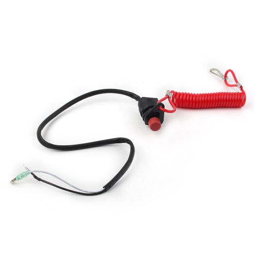 Universal boat outboard engine motor kill stop switch with safety tether lanyard