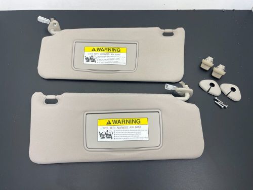 2007 - 2012 acura rdx driver passenger sun visor shade light gray oem pair #09