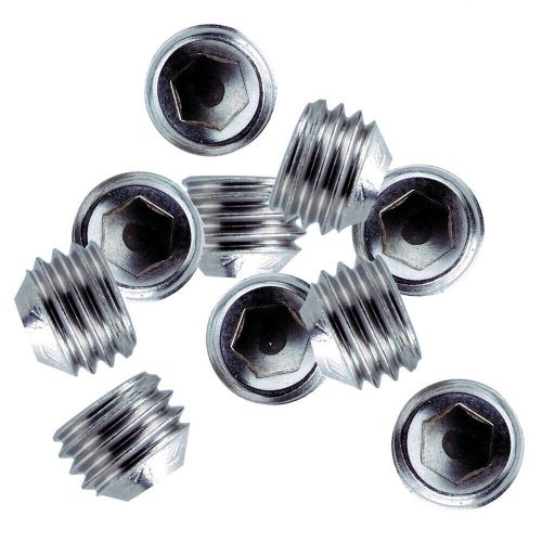 Whitecap 1/4&#034;-28 thread ss set screws - 10 pack