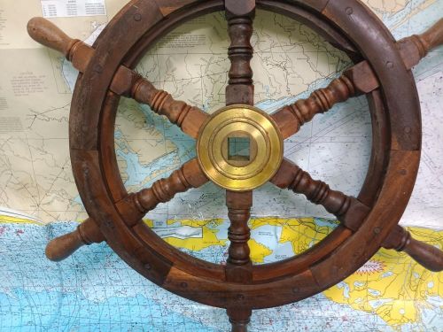 Boaters&#039; resale shop of tx 2409 0171.11 wooden 24&#034; nautical decor ship&#039;s wheel