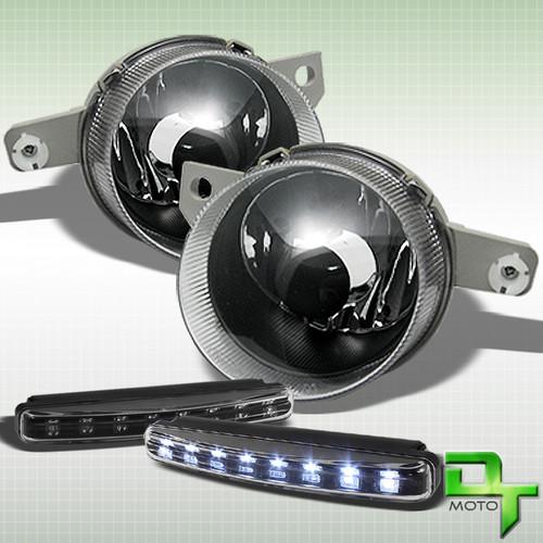 93-95 del sol jdm black bumper fog lights +daytime led running lamps